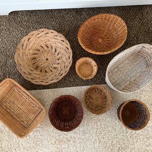 Wicker Basket Wall Set